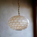 Suspension in pearls of mother-of-pearl of Capiz and brass