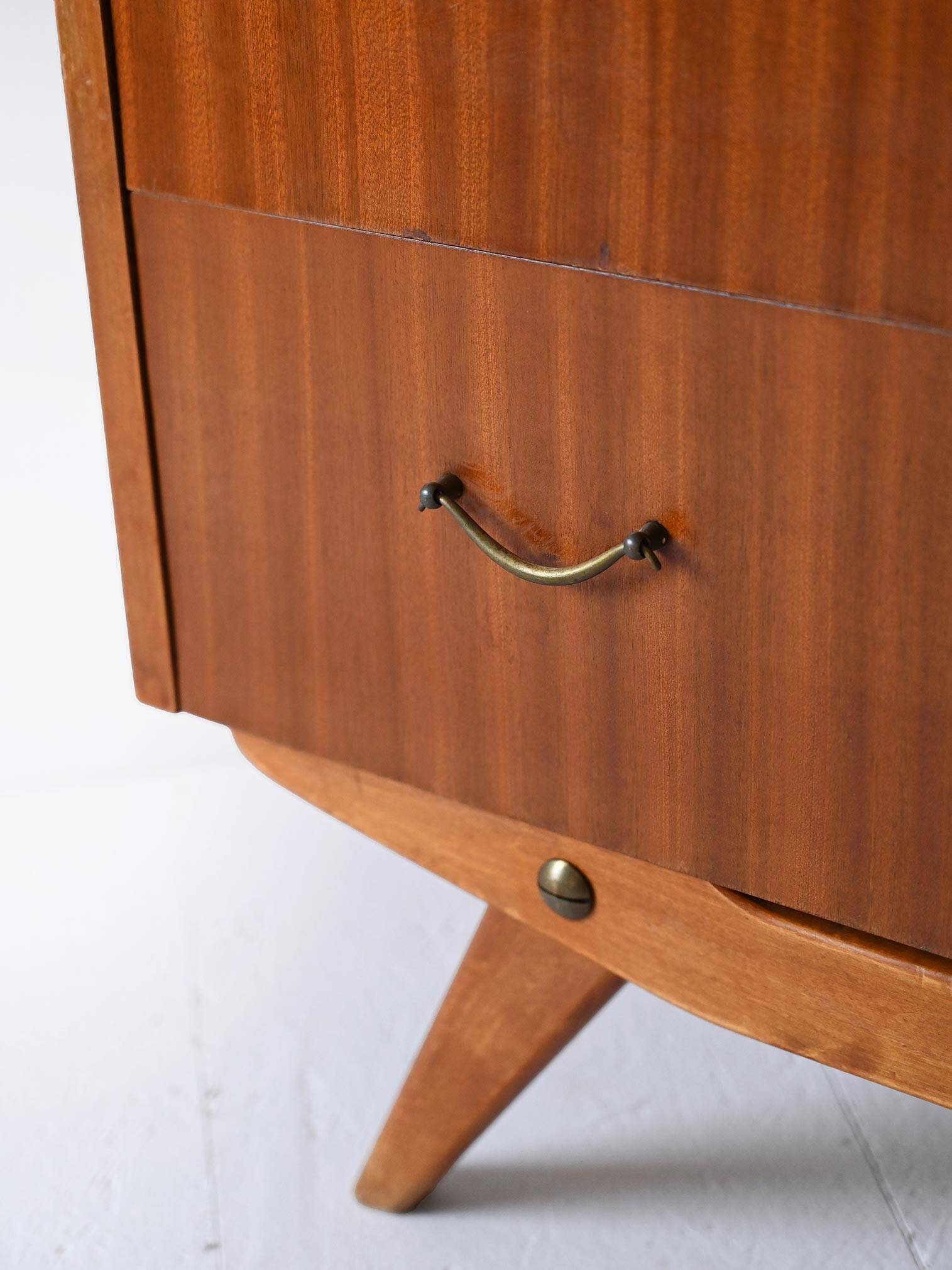 Scandinavian chest of drawers with metal handles