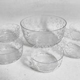 Salad bowl and 5 cut crystal cups from the 1950s.