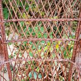 Duo of rattan wing chairs