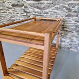 Old vintage pine serving trolley