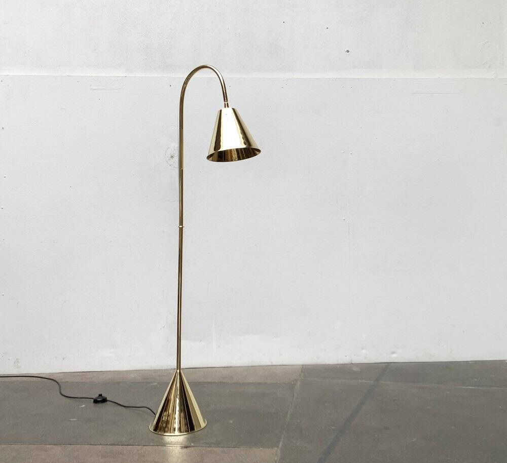 Mid-century brass floor lamp by Jacques Adnet for Valenti, Spain, 1960s.