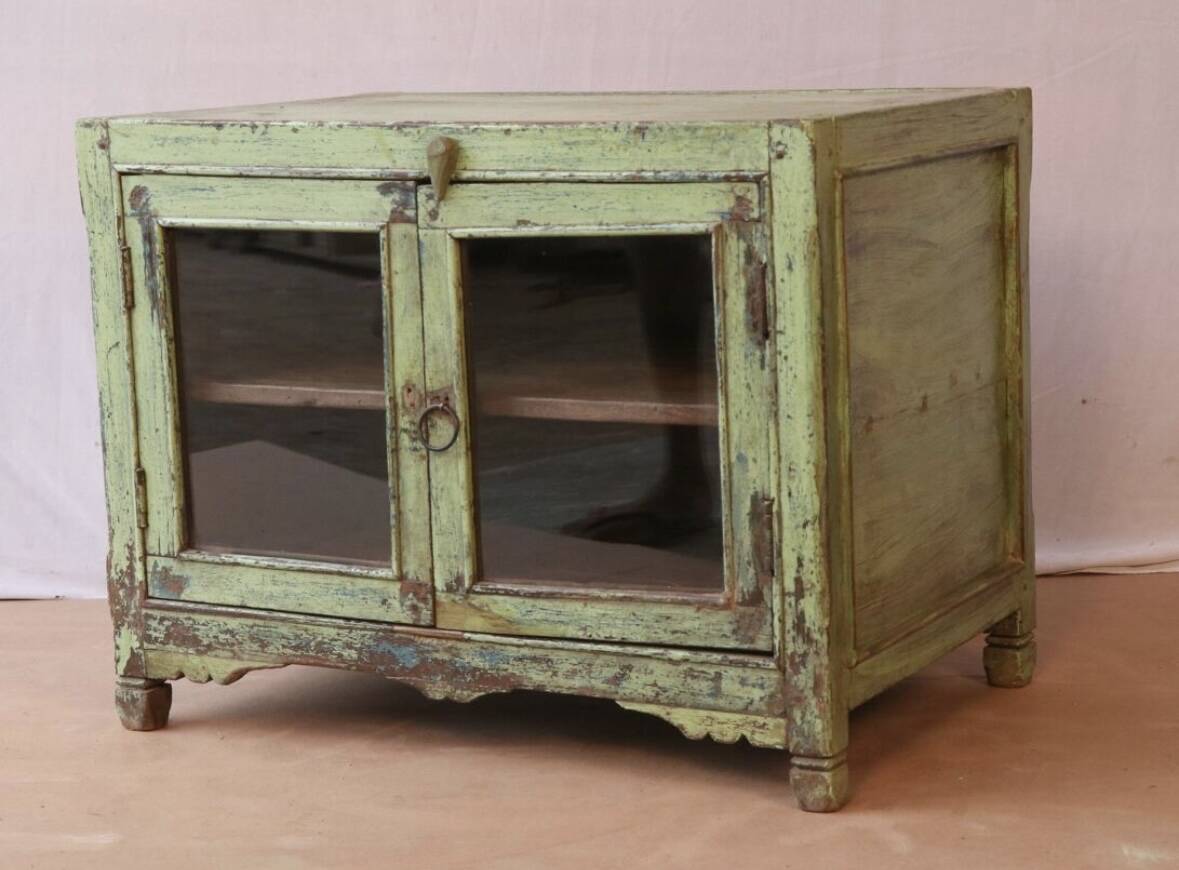 Small old Burmese piece of furniture in solid teak