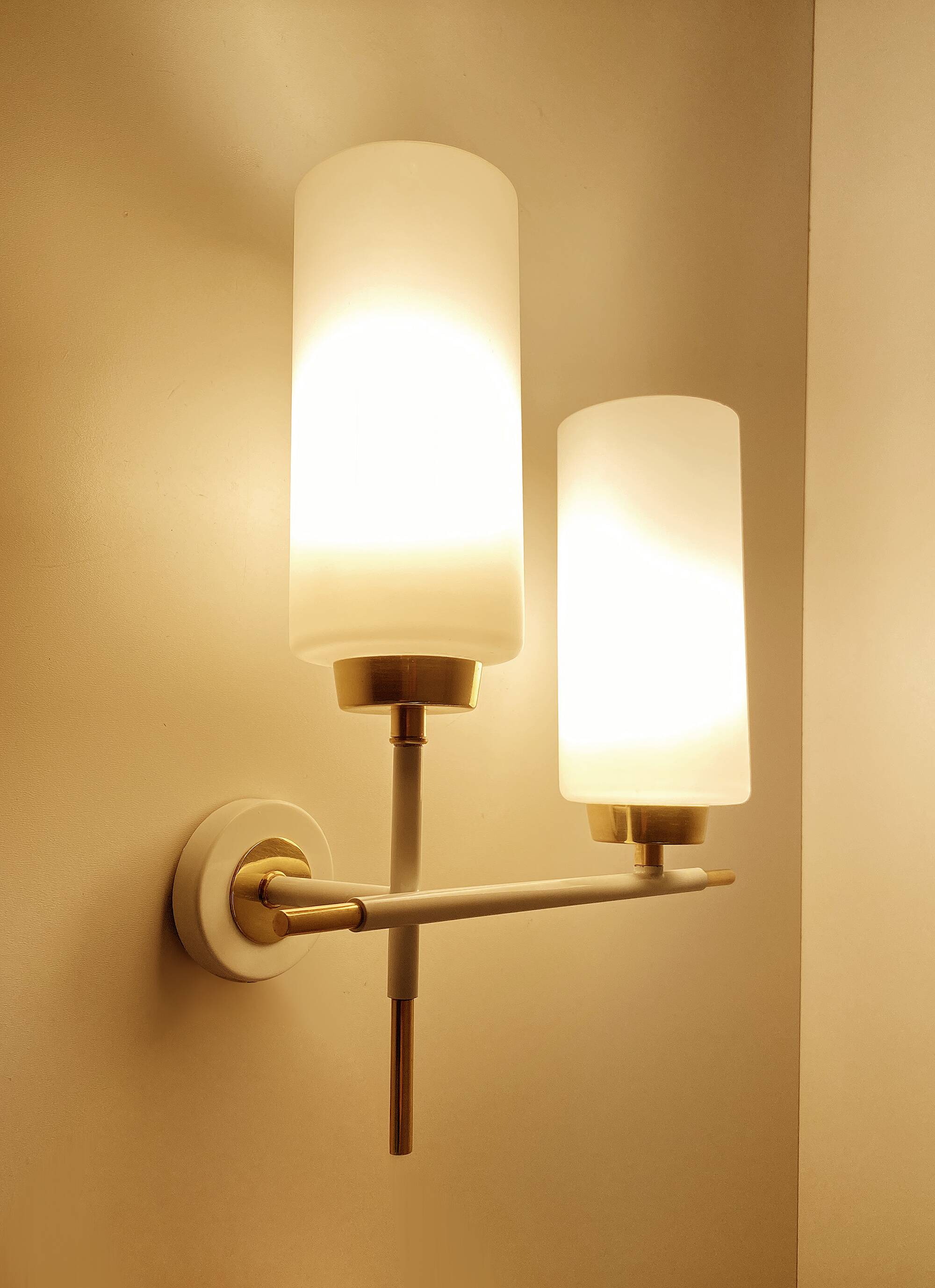 Pair of vintage architectural wall lights, 1960s