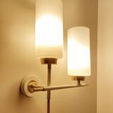 Pair of vintage architectural wall lights, 1960s