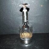 1900 crystal liqueur carafe with water leaf cut + Minerva silver mount