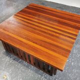 Table basse XL design vintage en bois exotique