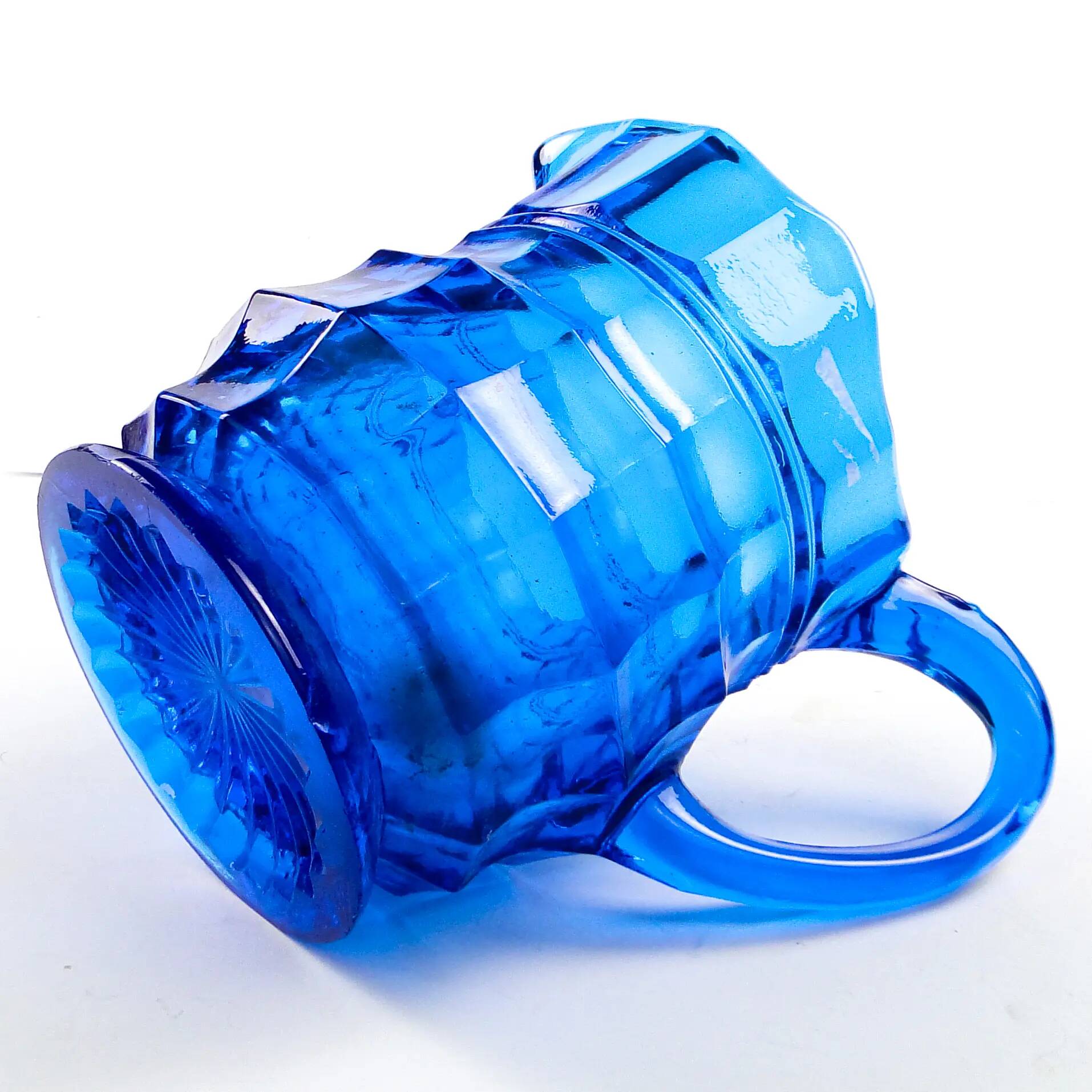 Art Deco creamer, cobalt glass, Belgium, 1930s