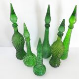 Set of 21 vintage Empoli decanters