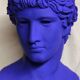Grand buste homme Apollon grec romain sur socle