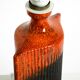 Unique 1960s ceramic table lamp in red and black by Kaiser Leuchten