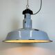Large Industrial Midcentury Grey Enamel Factory Lamp, 1950s
