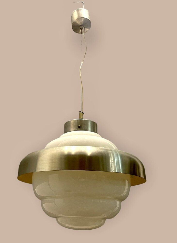Mid-century opaline glass light pendant