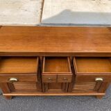 Scandinavian solid wood sideboard with 3 doors and 6 drawers, 160 cm
