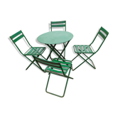 Ensemble de jardin table et chaises pliantes en métal