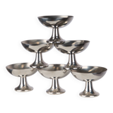 Set of 6 Alfra Alessi ice cream cups in 10/18 stainless steel