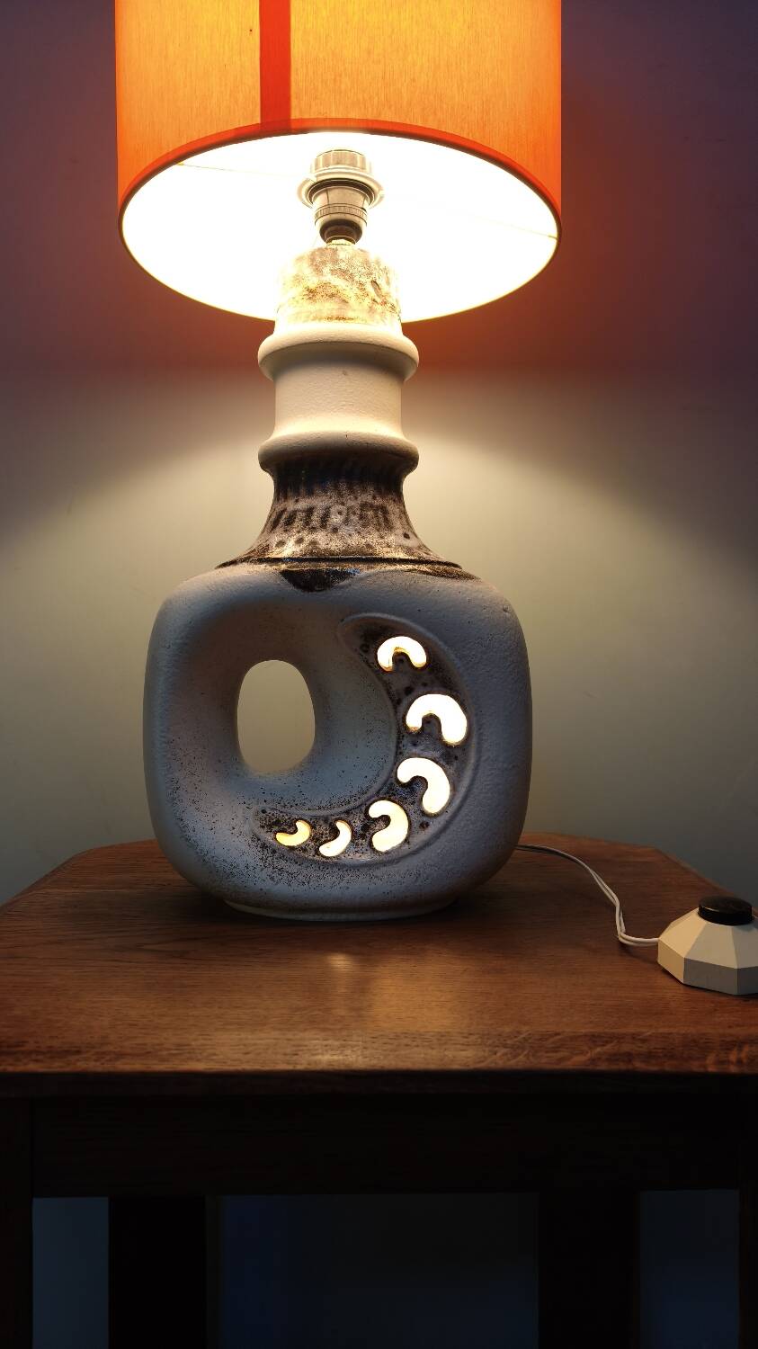 Fat Lav perforated ceramic lamp - vintage 1970
