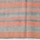 Tapis Kilim bohème rouge pâle et vert, 193 x 222 cm