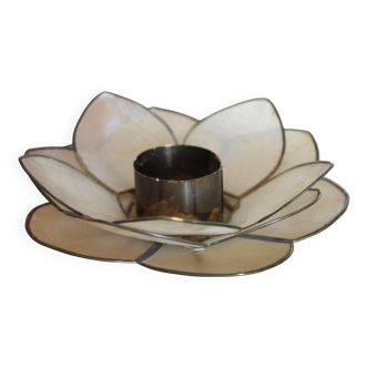 Bougeoir fleur de lotus en nacre