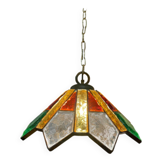 Poliarte pendant lamp by Longobard in murano glass, 1980s
