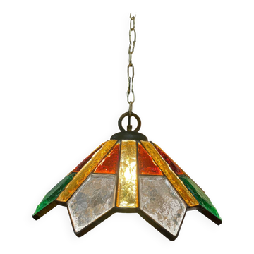 Suspension Poliarte par Longobard en verre murano , 1980s
