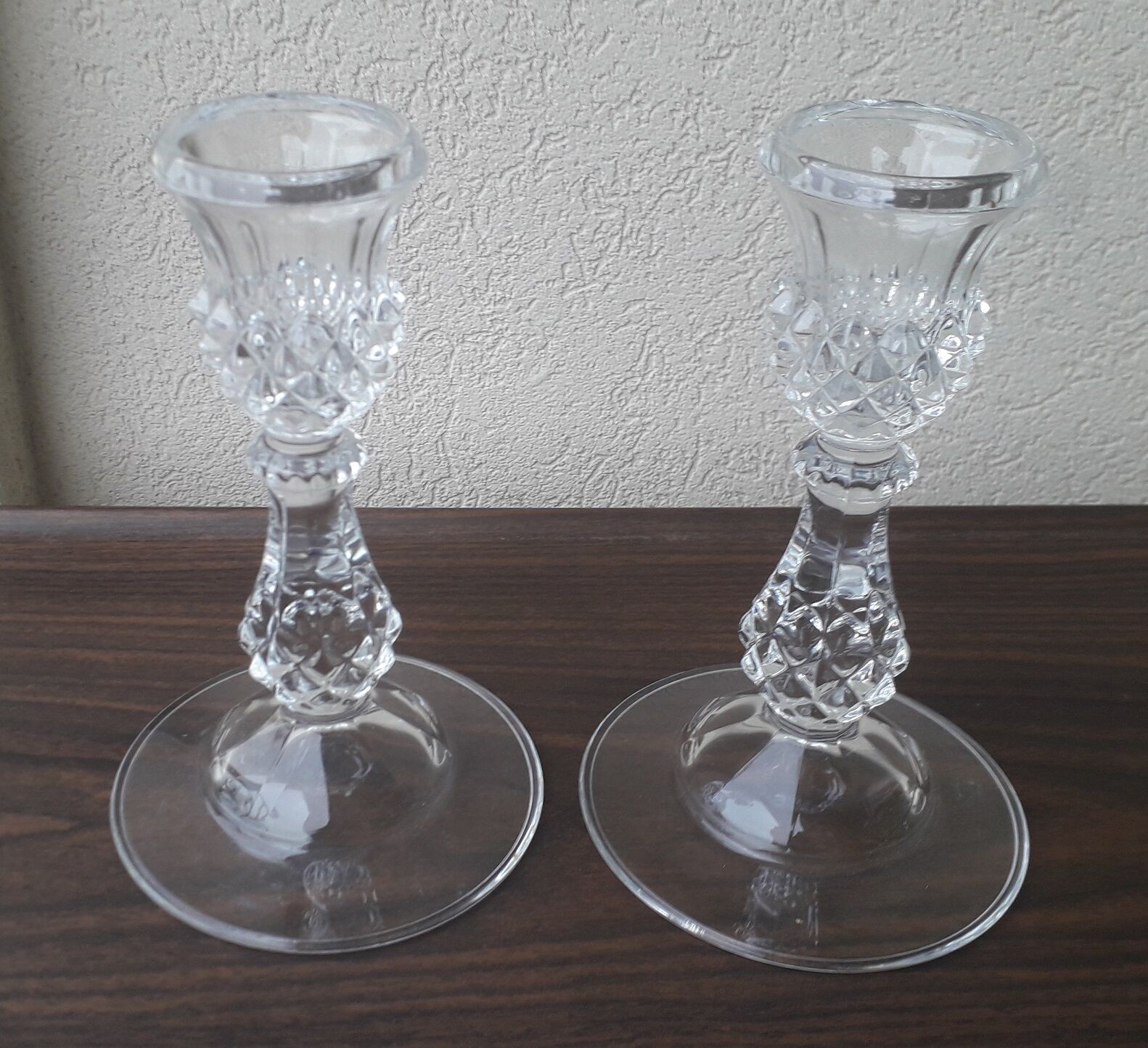Pair of crystal candlesticks
