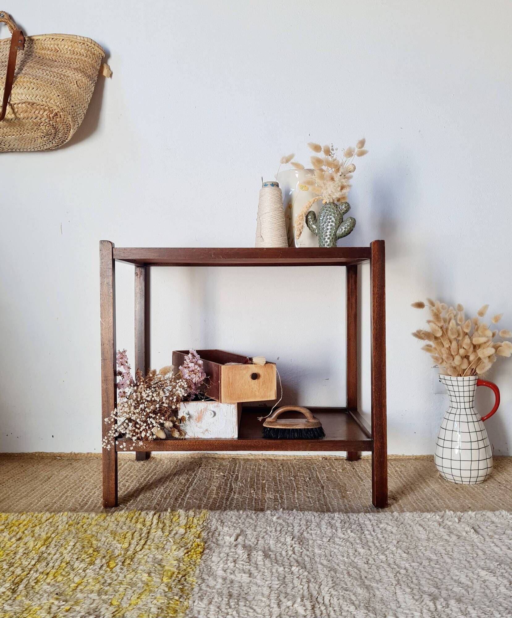 Small antique wooden side table