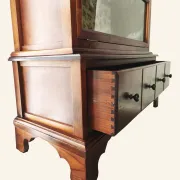 Globe-Wernicke display cabinet in walnut, 3 modules and drawer.
