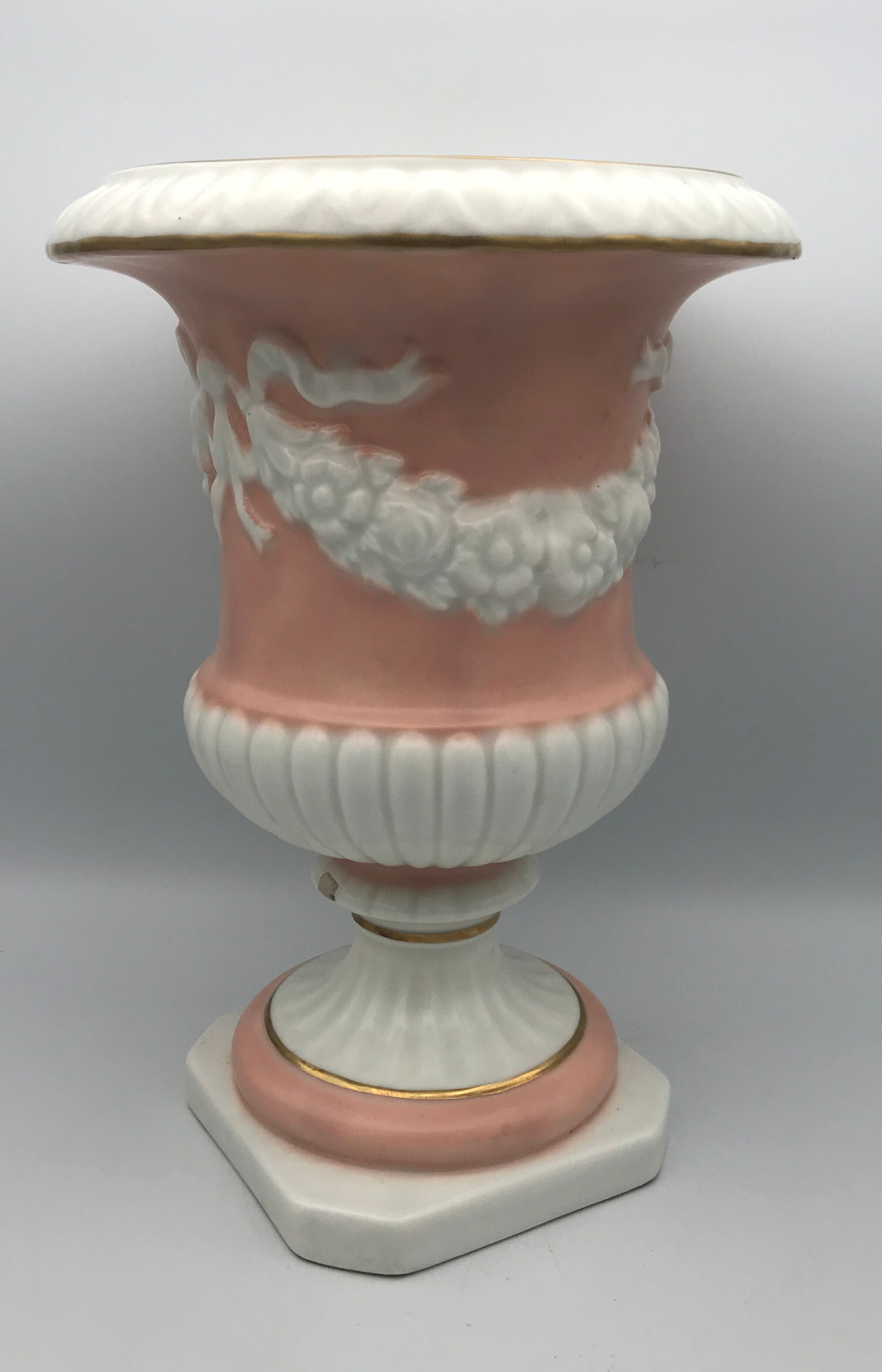 Medici VASE in enamelled earthenware with floral frieze decoration, signed and numbered