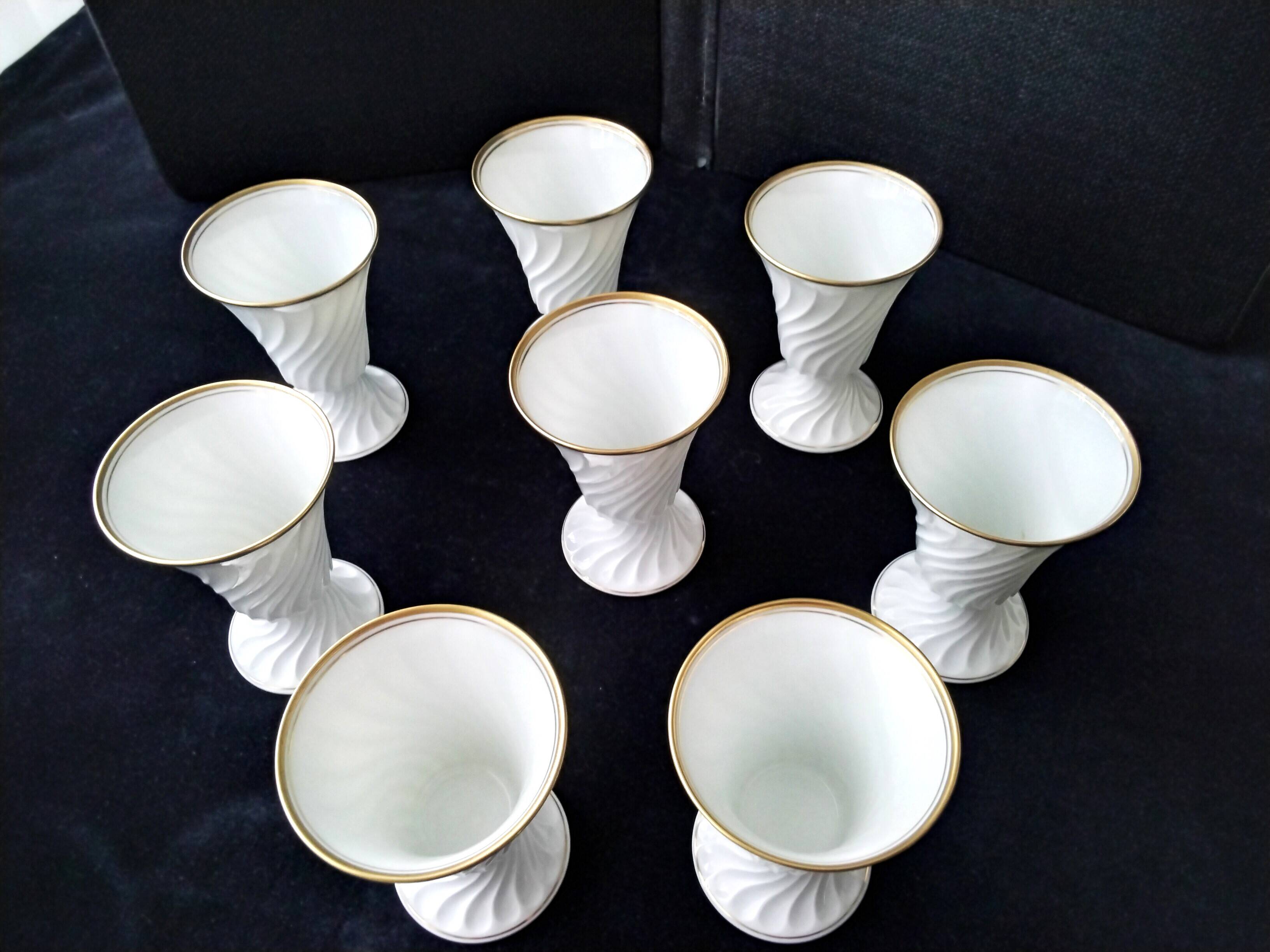 8 Mazagrans in Haviland Limoges Porcelain