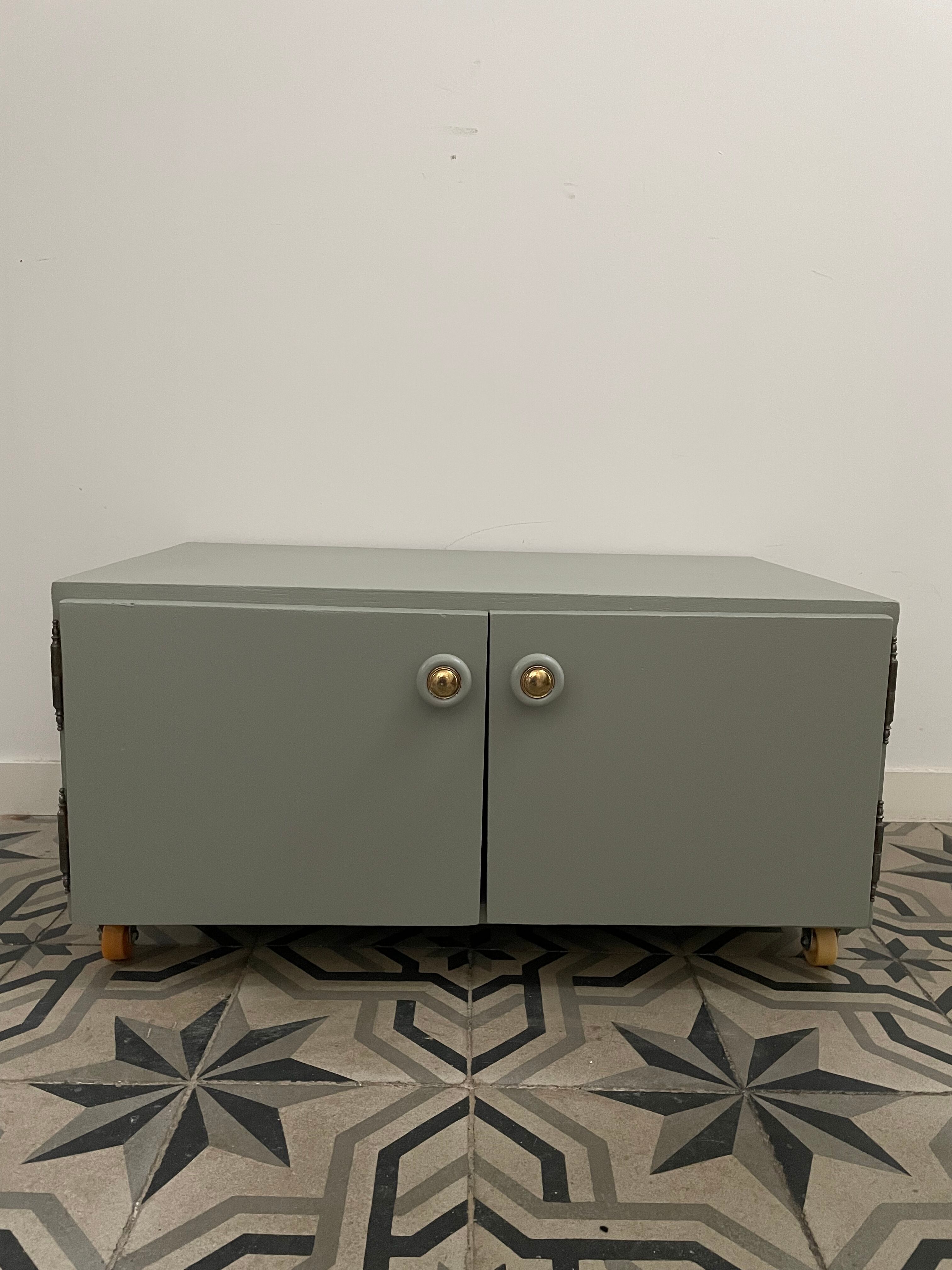 Antique low furniture restyled on wheels