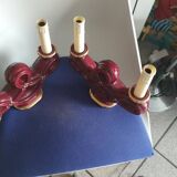 Pair of ceramic girandoles from Vallauris circa 1950