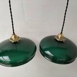 Green opaline pendant lights