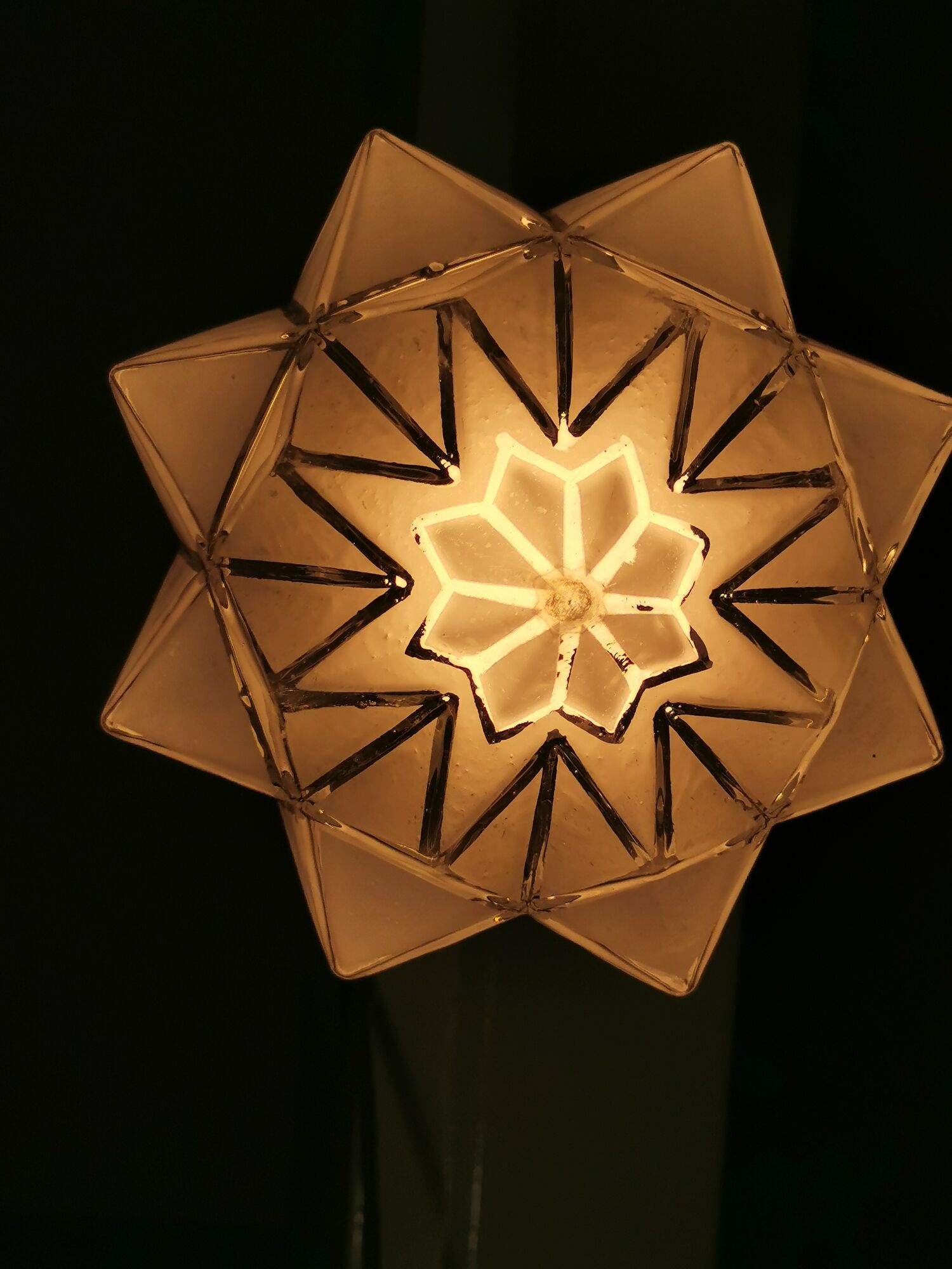 Star hanging in frosted glass and aluminum, 1960