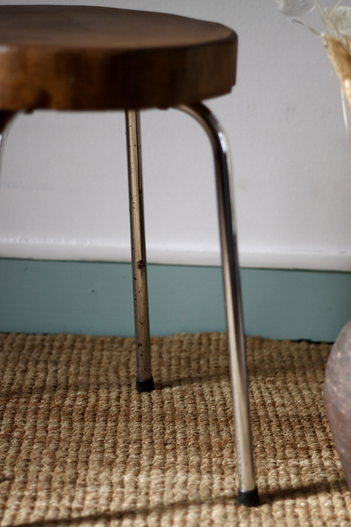Wood and metal stool