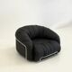 Italian Space Age armchairs in black