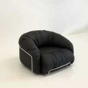 Italian Space Age armchairs in black