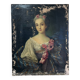 Portrait of a woman with a bouquet, 19th century.