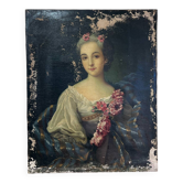Portrait of a woman with a bouquet, 19th century.