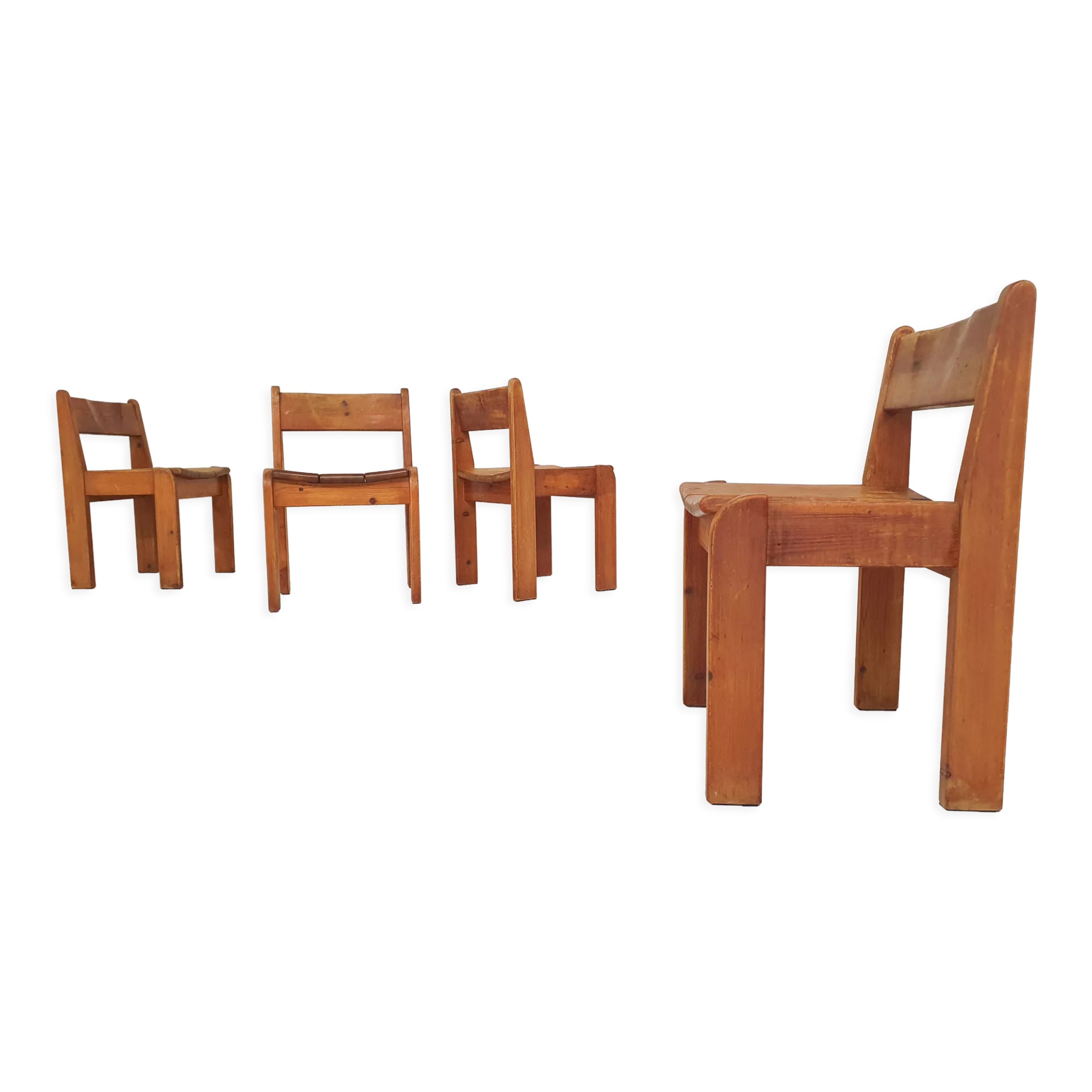 Set of four dining chairs by Ate van Apeldoorn for Houtwerk Hattem, The Netherlands 1970's