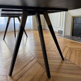 Custom made dining room table 280 x 100 x 75 solid black oak