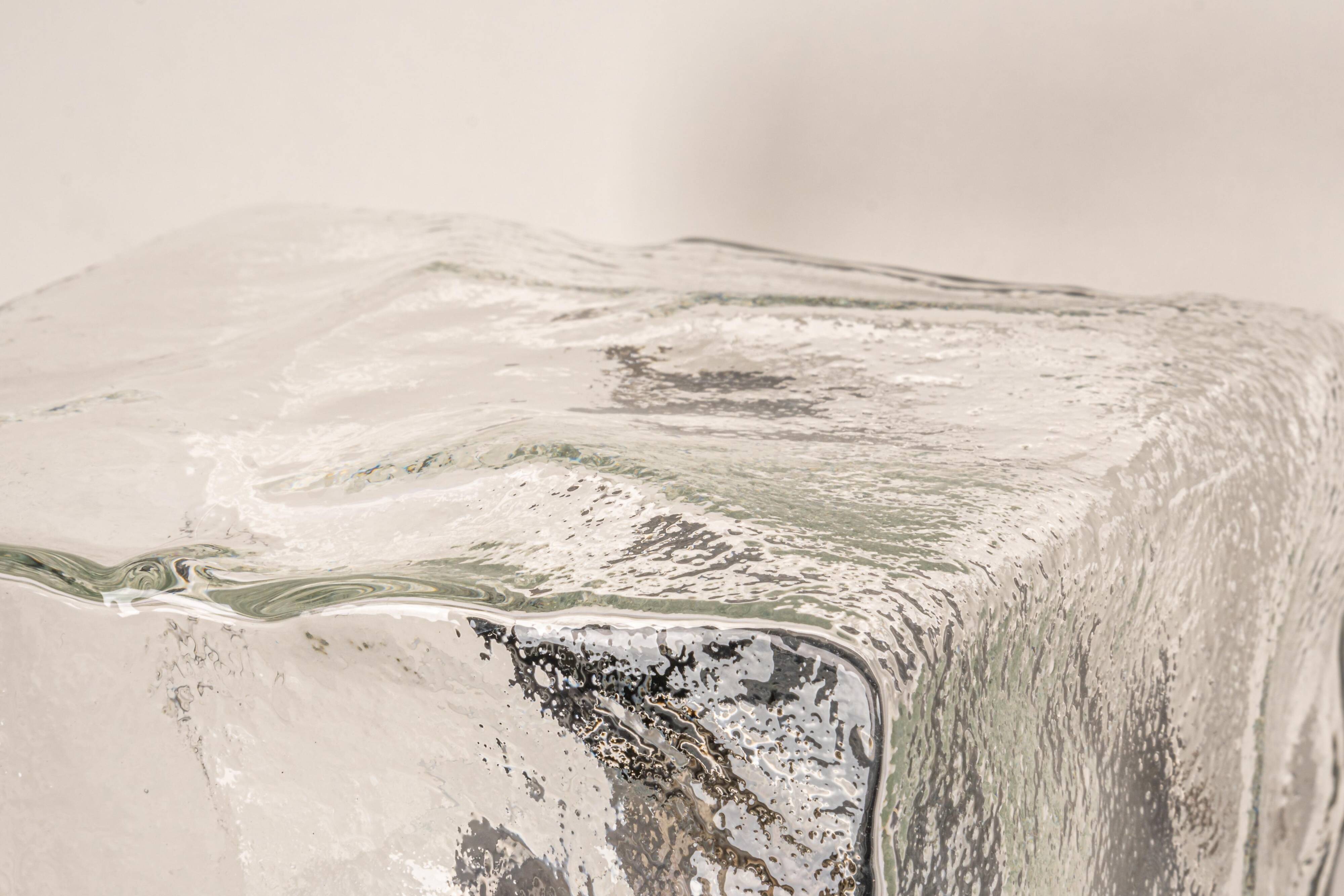 Large frosted glass wall lamp by Murano, designed by Kalmar Cube, Austria, 1960s.