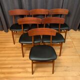 Ensemble de six chaises de style Børge Mogensen Farstrup, Danemark, années 1960.