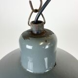 Industrial grey enamel pendant lamp from siemens, 1950s