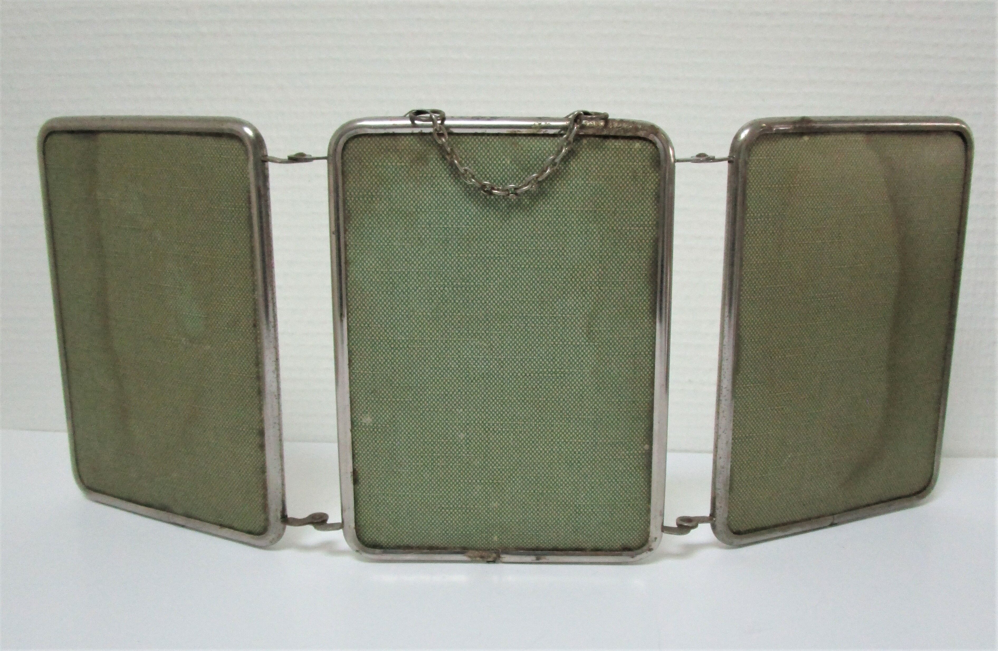 Early 20th century barber triptych mirror  - 19x44cm