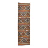 3x9 Red Green Persian Kilim Runner Rug, 81x279Cm