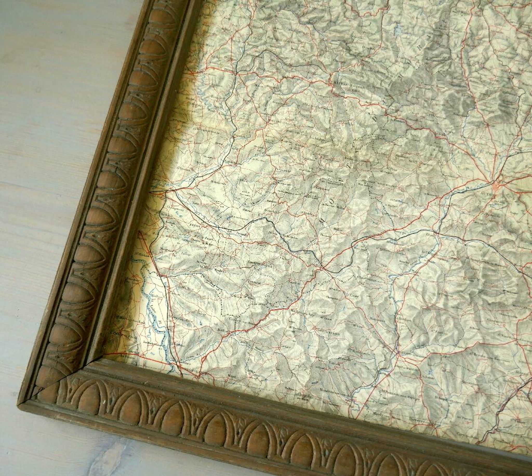 Old map of the Autun region Château Chinon