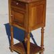 Antique Louis XVI style bedside table in walnut, with a marble top.