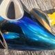 Ashtray and its pestle 6112 & candlestick 6146 Iridescent ceramic VERCERAM
