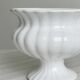 White ribbed porcelain plant pot cover